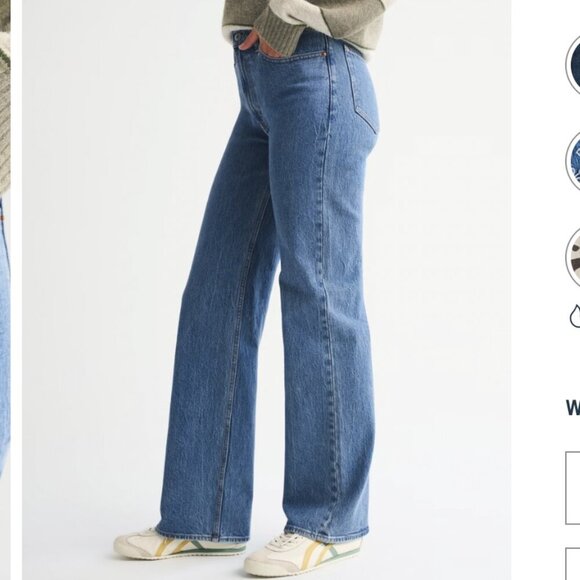 Abercrombie & FItch High Rise 90s Relaxed Jean Curve Love med wash size 8 SHORT - Picture 2 of 14